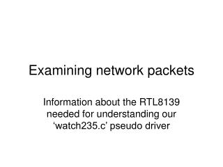 Examining network packets