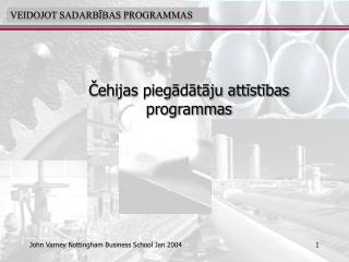 Čehijas piegādātāju attīstības programmas