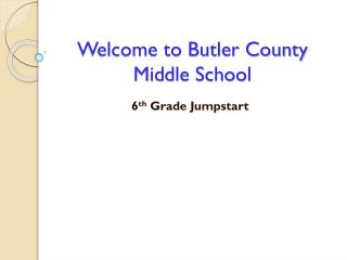 Welcome to Butler County Middle School