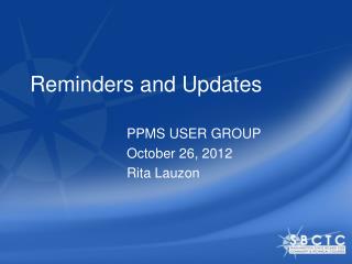 Reminders and Updates