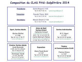 Composition du CLAS Pitié-Salpêtrière 2014