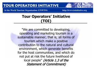 Tour Operators’ Initiative (TOI)