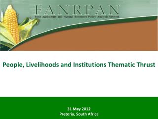 People, Livelihoods and Institutions Thematic Thrust