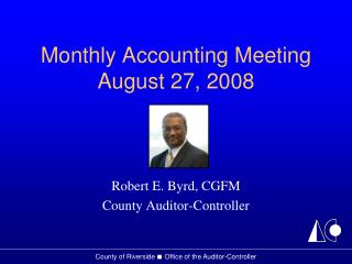 Monthly Accounting Meeting August 27, 2008