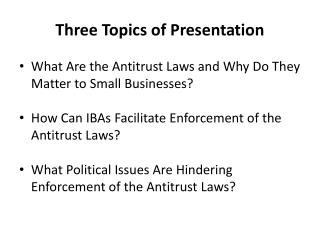 Three Topics of Presentation