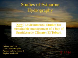 Studies of Estuarine Hydrography
