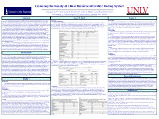 Evaluating the Quality of a New Thematic Motivation Coding System