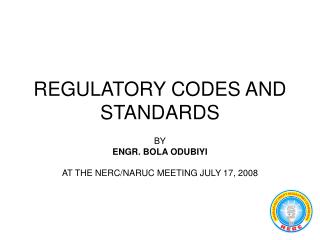 REGULATORY CODES AND STANDARDS