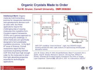 Organic Crystals Made to Order