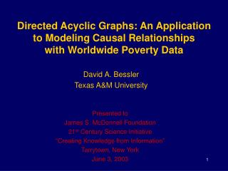 David A. Bessler Texas A&amp;M University