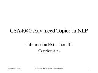 CSA4040:Advanced Topics in NLP