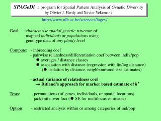SPAGeDi a program for S patial P attern A nalysis of Ge netic Di versity