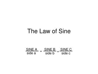 The Law of Sine