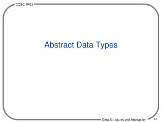 Abstract Data Types