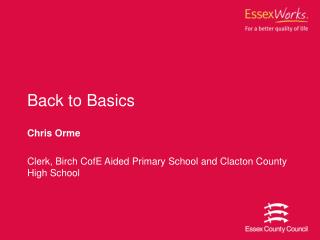 Back to Basics