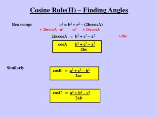 Cosine Rule(II) – Finding Angles