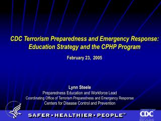 Lynn Steele Preparedness Education and Workforce Lead