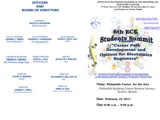 INSTITUTE OF ELECTRONICS ENGINEERS OF THE PHILIPPINES, INC. IECEP MANILA CHAPTER