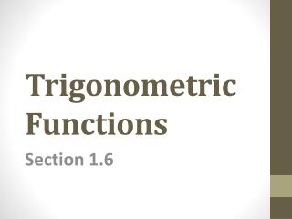 Trigonometric Functions