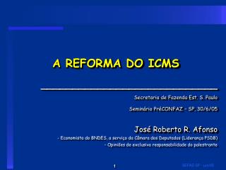 A REFORMA DO ICMS