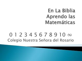 En La Biblia Aprendo las Matemáticas