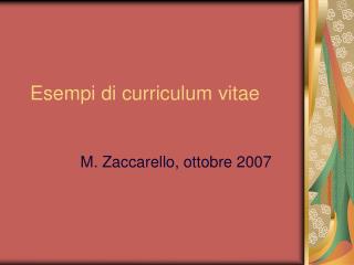 Esempi di curriculum vitae