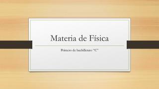 Materia de Física