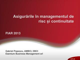 Asigurările în managementul de risc și continuitate