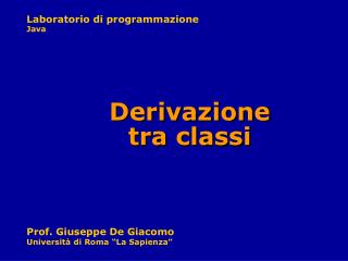 Derivazione tra classi