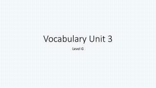 Vocabulary Unit 3