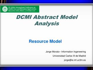 DCMI Abstract Model Analysis