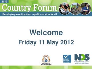 Welcome Friday 11 May 2012