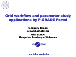 Grid workflow and parameter study applications by P-GRADE Portal