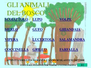 GLI ANIMALI DEL BOSCO