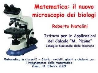 Matematica: il nuovo microscopio dei biologi