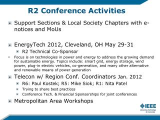 R2 Conference Activities