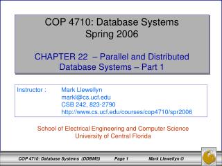 COP 4710: Database Systems Spring 2006