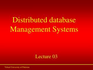 Distributed database Management Systems