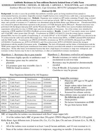 Antibiotic Resistance in Non-coliform Bacteria Isolated from a Cattle Farm