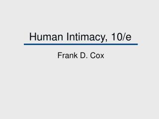 Human Intimacy, 10/e