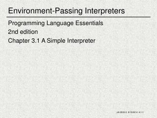 Environment-Passing Interpreters
