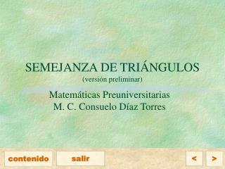 SEMEJANZA DE TRIÁNGULOS (versión preliminar)