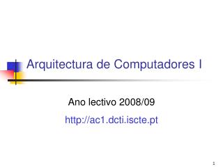 Arquitectura de Computadores I