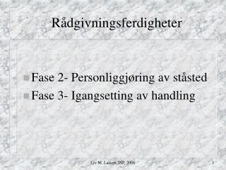 Rådgivningsferdigheter