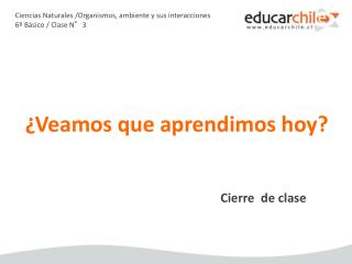 Ciencias Naturales /Organismos, ambiente y sus interacciones 6º Básico / Clase N°3