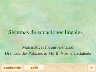 Sistemas de ecuaciones lineales