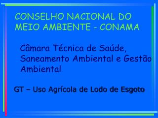 GT – Uso Agrícola de Lodo de Esgoto