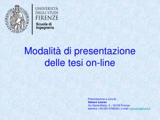 Modalità di presentazione delle tesi on-line