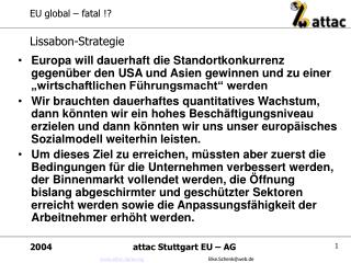 EU global – fatal !?