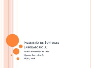 Ingeniería de Software Laboratorio X